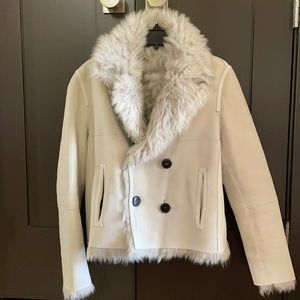 NWT Yves Saloman leather and shearling reversible jacket.